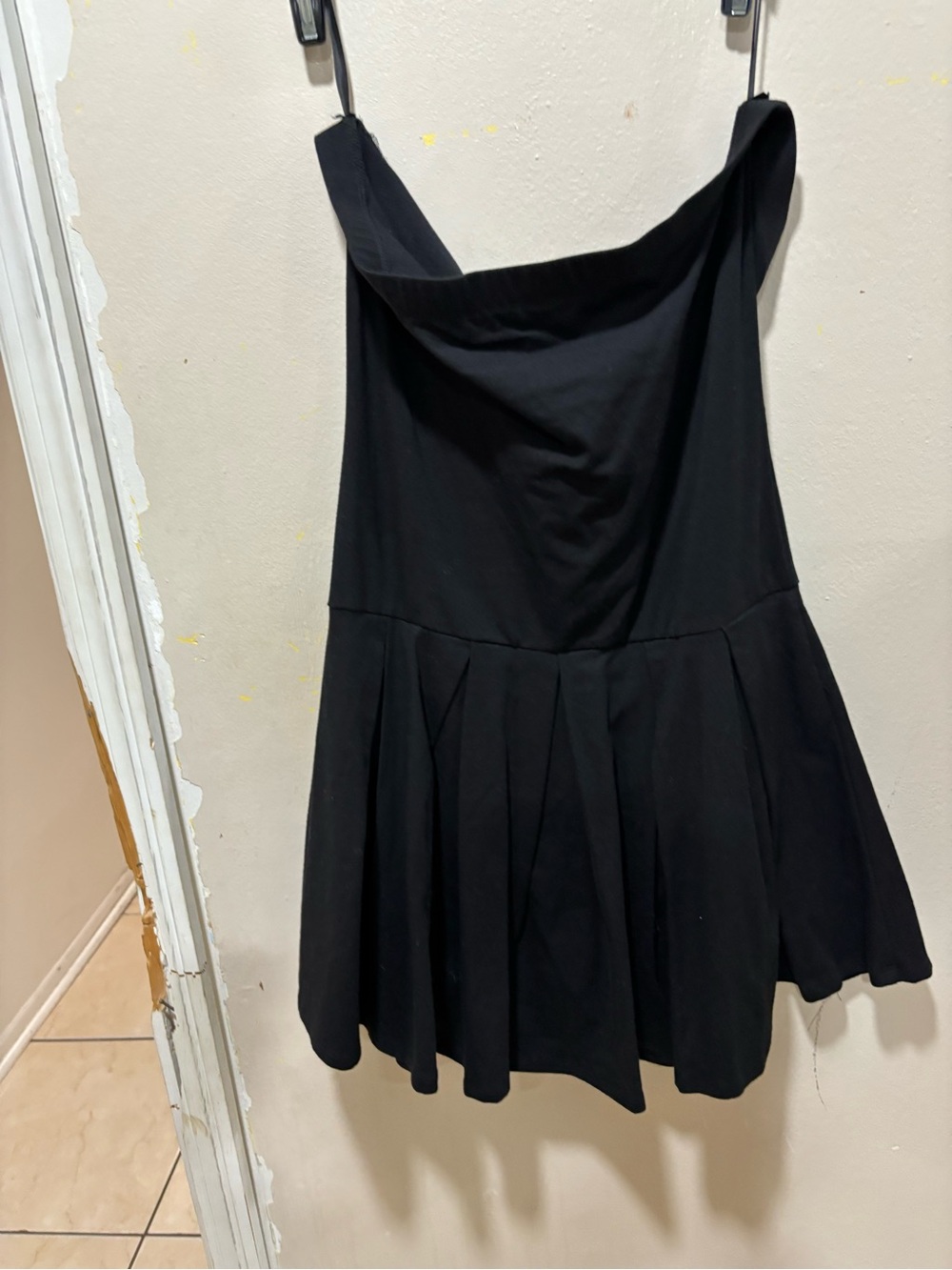 XOXO Black strapless Fit-and-Flare Mini romper